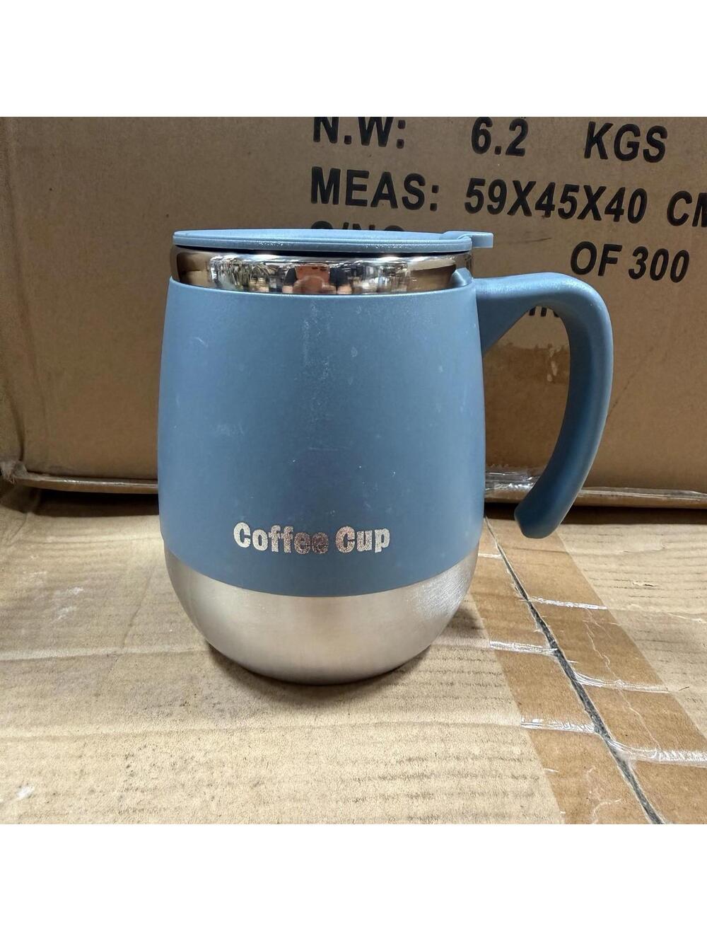 Blue Stainless Steel Coffee Cup with Lid - Insulated Travel Mug 12oz